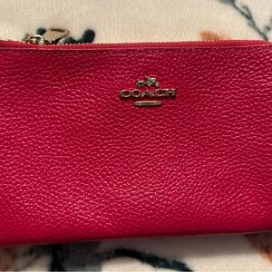Coach Vibrant pink Leather Clutch